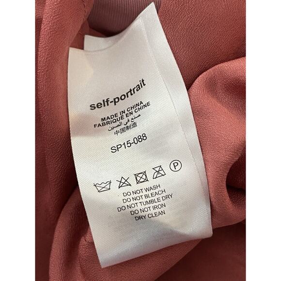 Self-Portrait Pink Velvet Blouse with black lace and bows around cuffs. - Picture 13 of 13